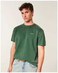 Hollister - Relaxed Heavyweight Cotton Logo Crew Tee - Lyst