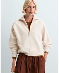 Oysho - High-Neck Mixed Knit Jacket - Lyst