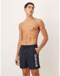 Calvin Klein - Contrast Side Script Swim Trunks - Lyst