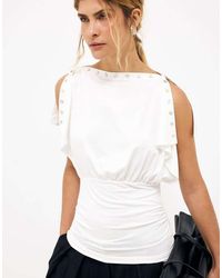 NA-KD - Split Sleeve Button Top - Lyst