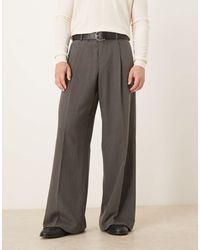ASOS - Pantalon habillé à pinces coupe ample en sergé - Lyst