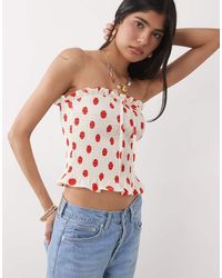 ASOS - Shirred Tie Front Bandeau - Lyst