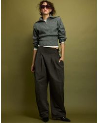 Stradivarius - Knit Jumper With Padded Shoulders And Quarter-zip - Lyst