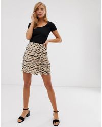 ASOS Minifalda con estampado de cebra y botones con ojales tipo loop - Multicolor