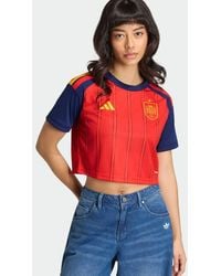 adidas Originals - Spain 26 Home Cropped Jersey - Lyst