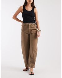 ASOS - Barrel Leg Jeans With Adjustable Waist - Lyst