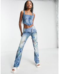 Jaded London - Low Rise Bootcut Jeans With Belt - Lyst