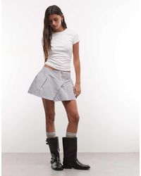 Daisy Street - Low Rise Mini Skirt With Lace Flower Detailing - Lyst