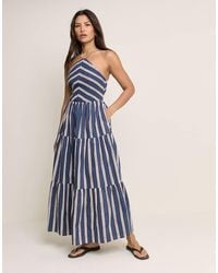 Nobody's Child - Martina Cotton Shirred Bodice Halter Neck Tiered Skirt Midi Dress - Lyst