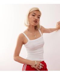 Collusion - Elevated Skinny Strap Rib Singlet - Lyst