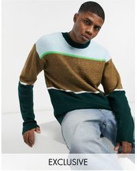 collusion crew neck jumper in stripe