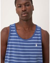 Polo Ralph Lauren - Débardeur à rayures et logo emblématique - Lyst