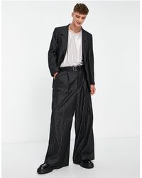 Heren Kleding voor voor Broeken pantalons en chinos voor Casual broeken ASOS Nette Broek Met Extreem Wijde Pijpen in het Bruin voor heren 