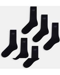 New Balance - Pack De 6 Pares De Calcetines Deportivos Negros Performance De - Lyst