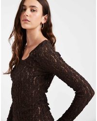 Vero Moda - Long Sleeve Lace Reversible Top - Lyst