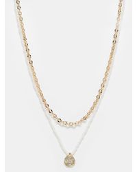 ASOS - Pack De Dos Collares Dorados De Cadena Y Perlas De Imitación Con Colgante Texturizado De - Lyst