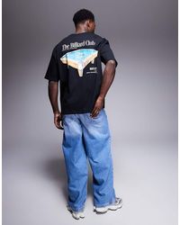 ASOS - Camiseta Negra Extragrande Con Estampado Gráfico De Billar De - Lyst