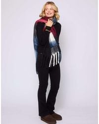 South Beach - Fluffy Check Scarf With Pocket - Lyst