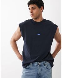 HUGO - Hugo Sleeveless Cotton T-shirt With Logo Detail - Lyst