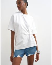 TOPSHOP - Roll Sleeve Cinch Tee - Lyst