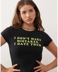 Noisy May - Baby Tee With Mistakes Print - Lyst