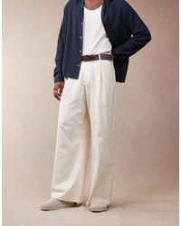 ASOS - Losse Nette Broek Van Linnenmix Met Plooien Aan De Voorkant - Lyst
