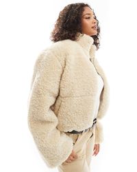 Vero Moda - Short Panelled Teddy Jacket - Lyst