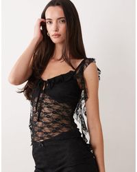 Miss Selfridge - Lace Cami Top Co-Ord - Lyst