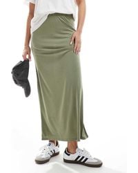 Vila - Slinky Maxi Skirt With Split - Lyst