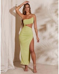 Oh Polly - Ishtar One Shoulder Cut-out Detail Maxi Dress - Lyst