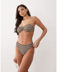 The Frolic - Exclusive Textured High Leg Brazillian Bikini Bottom Co-ord - Lyst