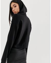 Sudadera negra corta con capucha essentials PUMA de Algodón de color Negro  - Lyst