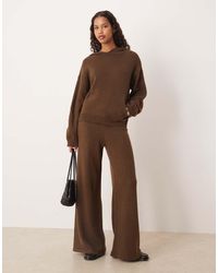 ASOS - Fluffy Knitted Wide Leg Trousers Co-ord - Lyst
