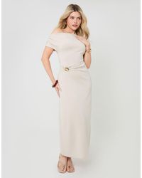 Threadbare - Off Shoulder Draped Jersey Maxi Dress - Lyst