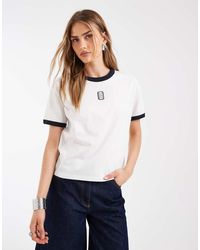 Lacoste - Central Logo Ringer T-shirt - Lyst