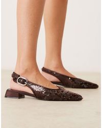 ASOS - Wide Fit Leonora Sequin Slingback Ballets - Lyst