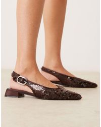 ASOS - Wide Fit Leonora Sequin Slingback Ballets - Lyst