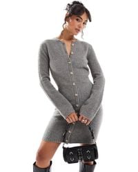 Pretty Lavish - Button Down Knit Mini Dress - Lyst