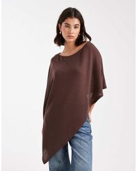ASOS - Semi Sheer Knit-look Asymmetric One Shoulder Cape - Lyst