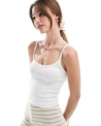 Miss Selfridge - Ribbed Bow Trim Cami Top - Lyst