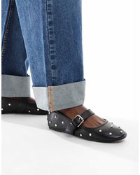 ASOS - Lou Studded Mary Jane Ballet - Lyst