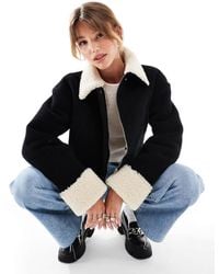 ASOS - Cord Bonded Jacket With Shearling Collar - Lyst