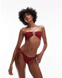 TOPSHOP - Thailand Bandeau Bikini Top With Metal Trim - Lyst