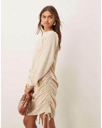 Ghospell - Ines Ruched Drawstring Mini Dress - Lyst