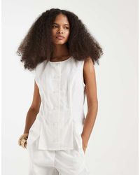Vero Moda - Linen Blend Tailored Waistcoat - Lyst