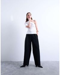 TOPSHOP - Slouchy Clean Waistband Tailored Pants - Lyst