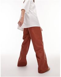 Topshop faux cheap leather flare pants