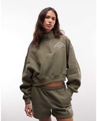 Nike - Studio Fleece Oversized Varsity Quarter Zip - Lyst