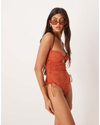 ASOS - Kyle Broderie Cut Out Swimsuit - Lyst