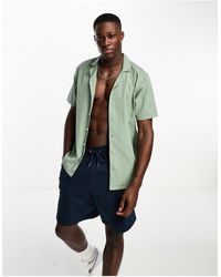 Hollister - Short Sleeve Seersucker Stripe Revere Collar Shirt - Lyst